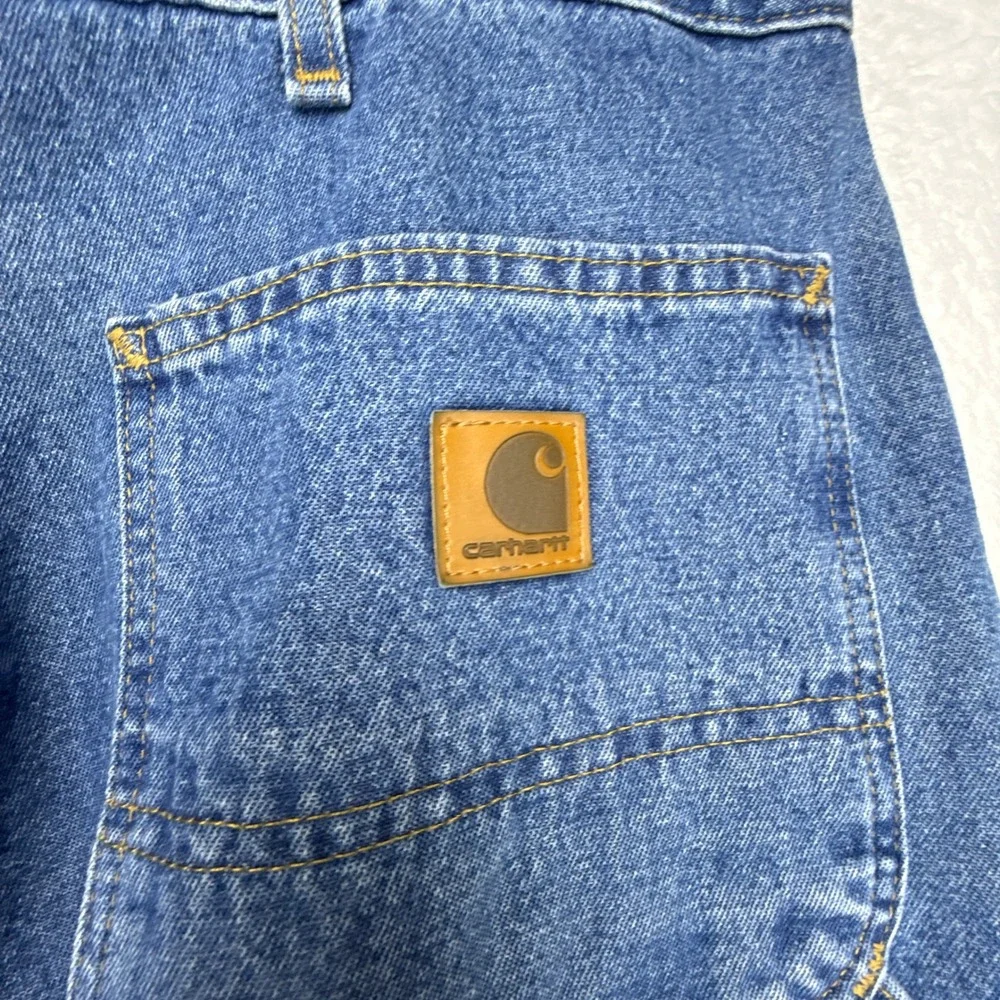 Carhartt‎ B13 STW Original Dungaree Fit Mens Blue Denim Work Jeans 40x34 NWT